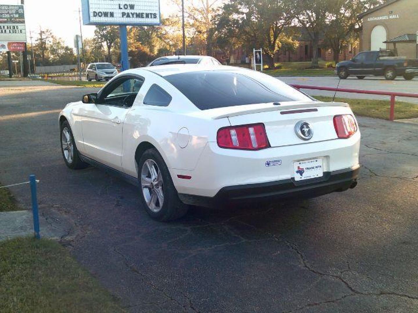 2010 Performance White /Tan Leather Ford Mustang V6 Coupe (1ZVBP8AN2A5) with an 4.0L V6 OHC 12V engine, located at 116 N. Frazier Street, Conroe, TX, 77301, (936) 647-0690, 30.308662, -95.460480 - Photo#5