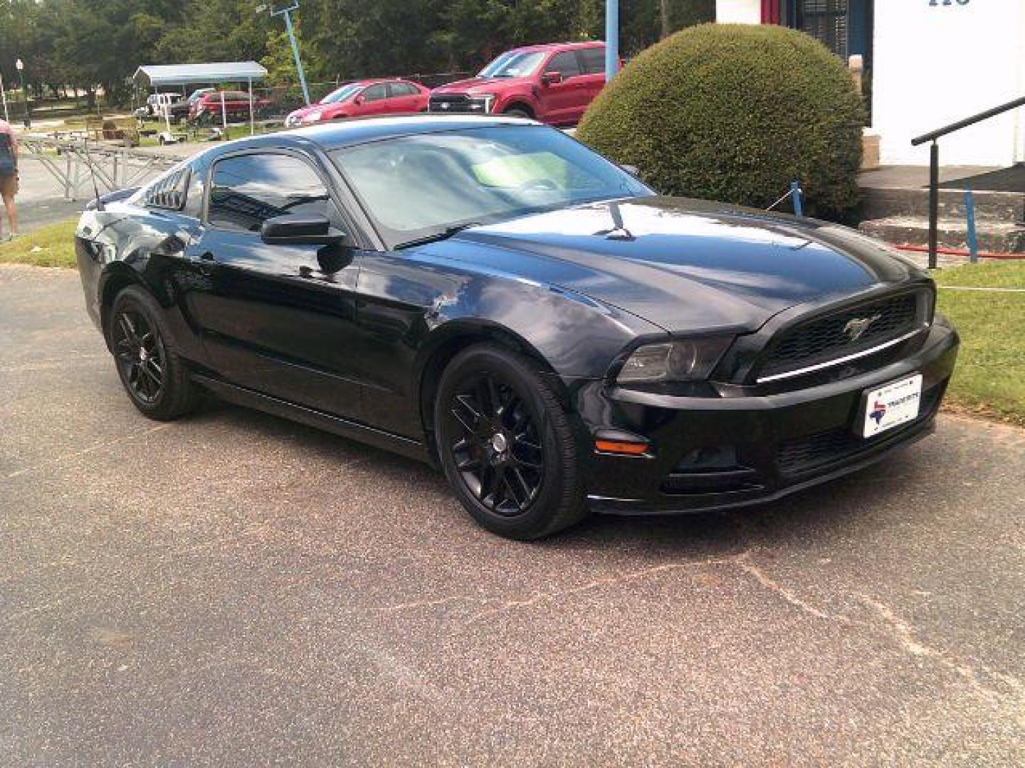 2014 Black /Medium Stone Ford Mustang V6 (1ZVBP8AM0E5) with an 3.7L V-6 DOHC engine, 5-Speed Automatic transmission, located at 116 N. Frazier Street, Conroe, TX, 77301, (936) 647-0690, 30.308662, -95.460480 - Photo#1
