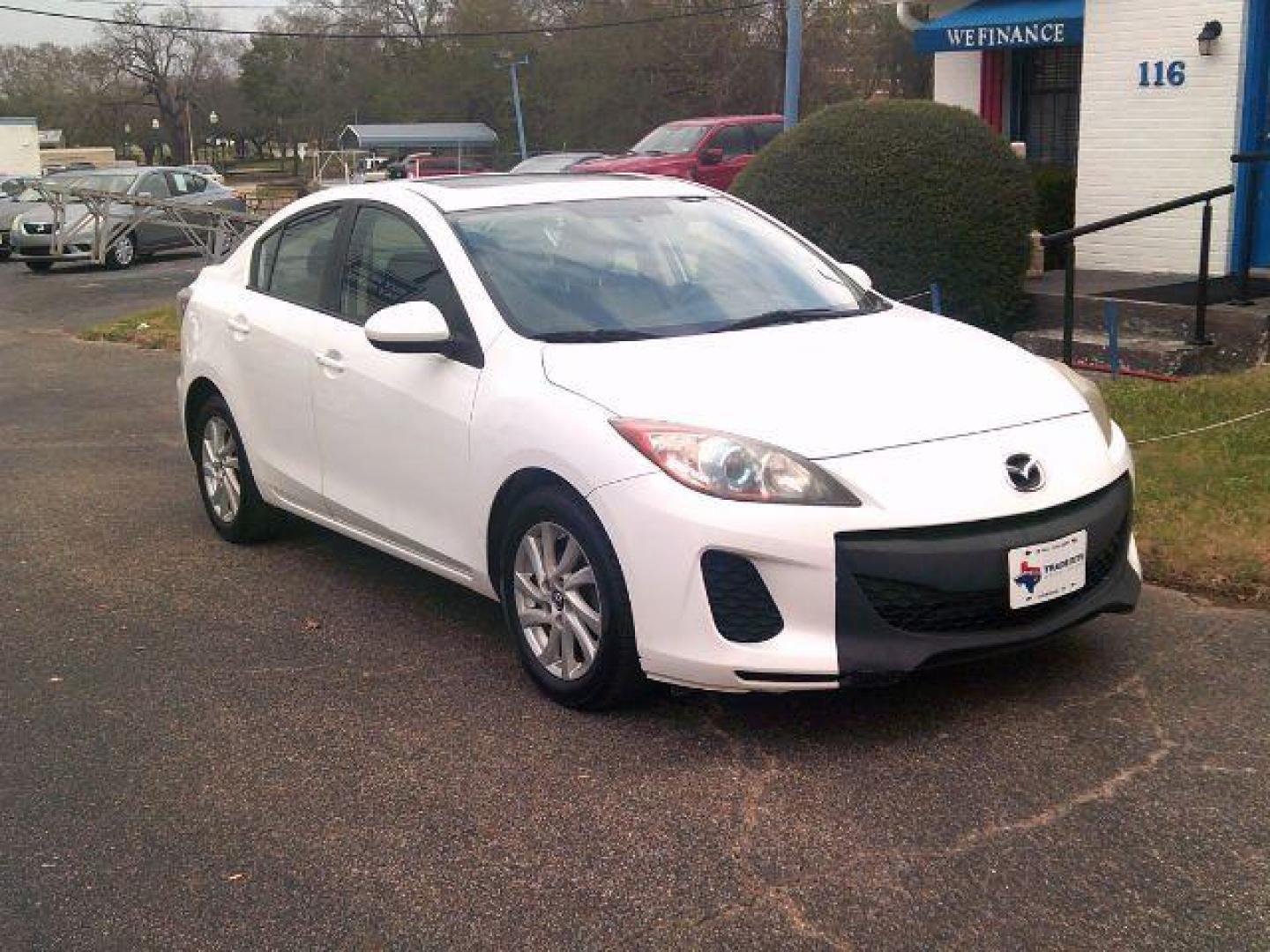 2013 Crystal White Pearl Mica /Dune Mazda Mazda3 i Touring (JM1BL1VP6D1) with an SKYACTIV-G 2L I-4 gasoline direct injection engine, 5-Speed Automatic transmission, located at 116 N. Frazier Street, Conroe, TX, 77301, (936) 647-0690, 30.308662, -95.460480 - Photo#1